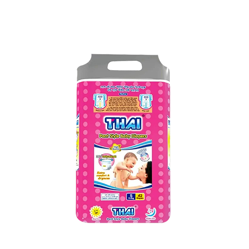 Thai Pant Style Baby Diaper Small Size (For Newborn Baby-0-4 Kg)~42 Pcs